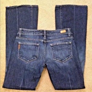 PAIGE Denim Laurel Canyon Flare Jeans Dark Lagoon Wash